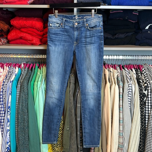 7 For All Mankind skinny blue jeans size 27​ - Picture 1 of 3